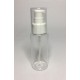 100ml Clear Plastic Cylinder Bottle with White Over Cap Serum Pump