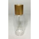 100ml Clear PET Cylinder Bottle with Shiny Gold Disc Top