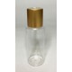 60ml Clear Plastic Cylinder Bottle & Matt Gold Disc Cap