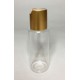 100ml Clear PET Cylinder Bottle with Shiny Gold Disc Top