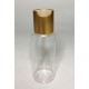 60ml Clear Plastic Cylinder Bottle & Matt Gold Disc Cap