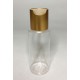 100ml Clear Plastic Cylinder Bottle with Matt Gold Disc Top