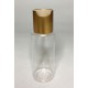 100ml Clear PET Cylinder Bottle with Matt Gold Disc Top