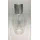 60ml Clear Plastic Cylinder Bottle & Matt Silver Disc Cap