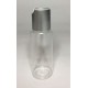 60ml Clear Plastic Cylinder Bottle & Matt Silver Disc Cap