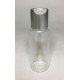60ml Clear Plastic Cylinder Bottle & Matt Silver Disc Cap