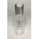 100ml Clear PET Cylinder Bottle with Matt Silver Disc Top