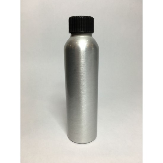 250ml Tall Aluminium Boston Bottle With Black Ribbed Cap