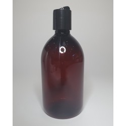 500ml Amber PET Sirop Bottle with Black Disc Top