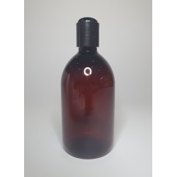 500ml Amber PET Sirop Bottle with Black Disc Top