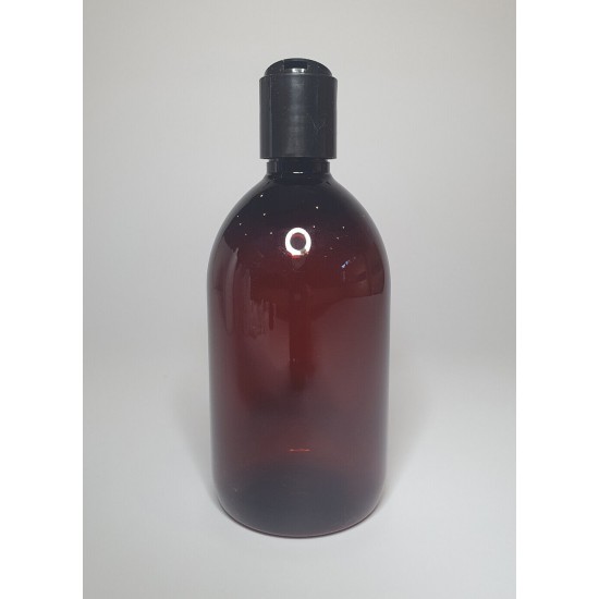 500ml Amber PET Sirop Bottle with Black Disc Top