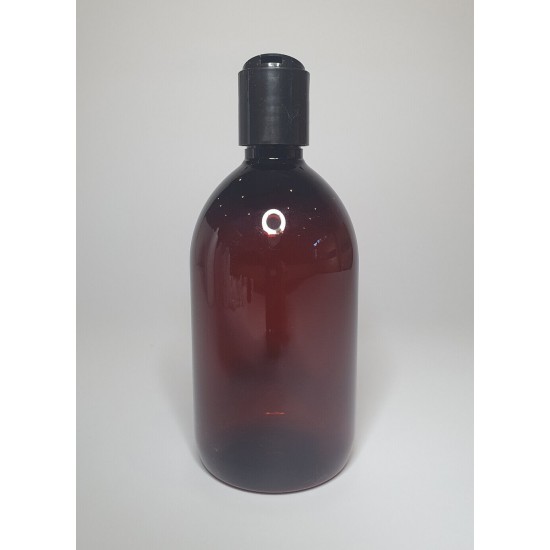 500ml Amber PET Sirop Bottle with Black Disc Top 500ml Amber PET Sirop Bottle with Black Disc Top