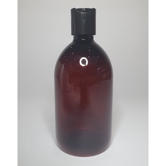 500ml Amber PET Sirop Bottle with Black Disc Top