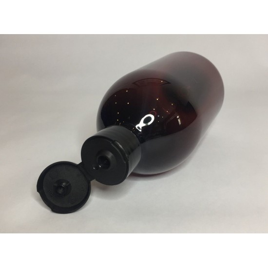 500ml Amber PET Sirop Bottle with Black Flip Top