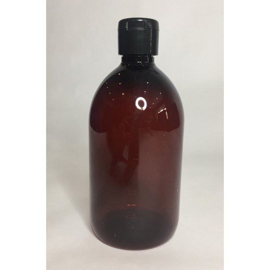 500ml Amber PET Sirop Bottle with Black Flip Top