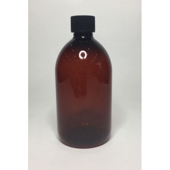500ml Amber PET Sirop Bottle with Black Screw Cap