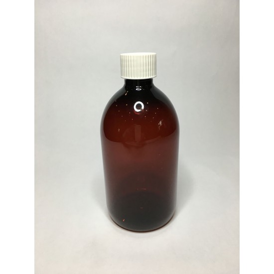 1000ml (1L) Amber PET Sirop Bottle with White Screw On Cap