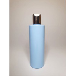 500ml Baby Blue Cylindrical PET Plastic Bottles With Shiny Silver Disc Top