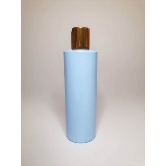 500ml Baby Blue Cylindrical PET Plastic Bottles With Shiny Gold Disc Top