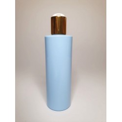 500ml Baby Blue Cylindrical PET Plastic Bottles With Shiny Gold Disc Top