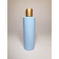 500ml Baby Blue Cylindrical PET Plastic Bottles With Matt Gold Disc Top