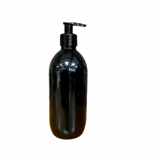 500ml Black PP Oval Bottle with Black Lotion Pump