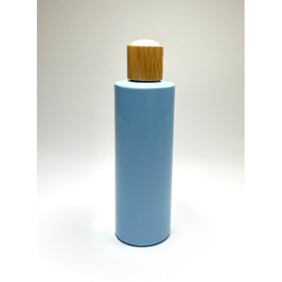 500ml Baby Blue PET Plastic Cylinder Bottles with Bamboo Disc Top 500ml Baby Blue PET Plastic Cylinder Bottles with Bamboo Disc Top