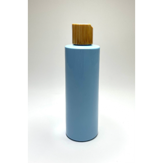 500ml Baby Blue PET Plastic Cylinder Bottles with Bamboo Disc Top 500ml Baby Blue PET Plastic Cylinder Bottles with Bamboo Disc Top