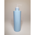 500ml Baby Blue Cylindrical PET Plastic Bottles With Natural Lotion Pump