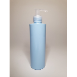 500ml Baby Blue Cylindrical PET Plastic Bottles With Natural Lotion Pump