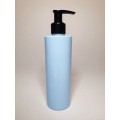 500ml Baby Blue Cylindrical PET Plastic Bottles With Black Lotion Pump