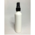 100ml Tall White HDPE Boston Bottle With Black Atomiser