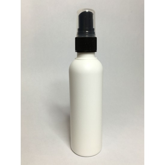 100ml White HDPE Tall Boston With Black Atomiser