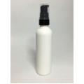 100ml Tall White HDPE Boston Bottle With Black Cream Pump 