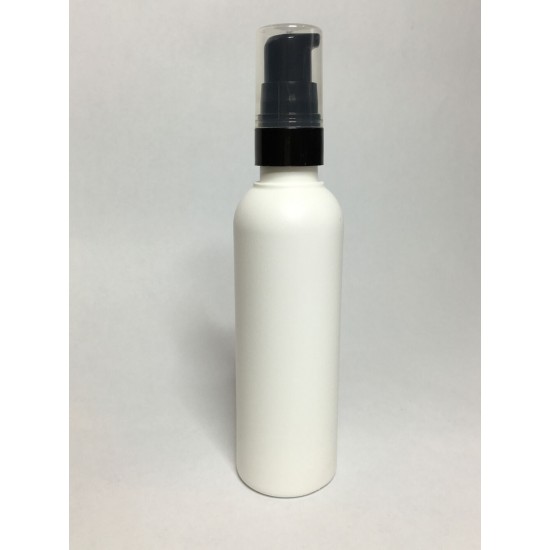 100ml white HDPE Tall Boston With Black Cream Pump And Cap