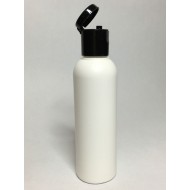100ml Tall White HDPE Boston Bottle With Black Flip Top