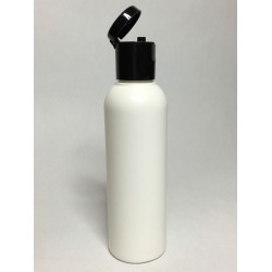 100ml Tall White HDPE Boston Bottle With Black Flip Top
