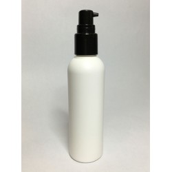 100ml Tall White HDPE Boston Bottle With Black Pump