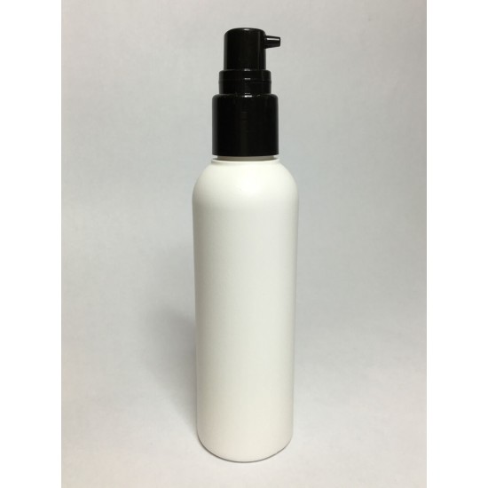 100ml White HDPE Tall Boston With Black Pump