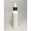 100ml Tall White HDPE Boston Bottle With Chrome & White Pump