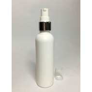 100ml Tall White HDPE Boston Bottle With Chrome & White Pump