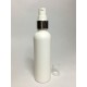 100ml White HDPE Tall Boston With Chrome & White Pump