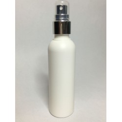 100ml Tall White HDPE Boston Bottle With Chrome Atomiser