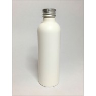 100ml Tall White HDPE Boston Bottle With Aluminium Lid