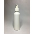100ml Tall White HDPE Boston Bottle With White Atomiser