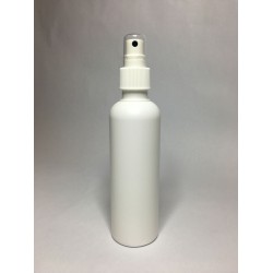 100ml Tall White HDPE Boston Bottle With White Atomiser