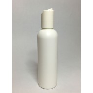 100ml Tall White HDPE Boston Bottle With White Disc Top Lid