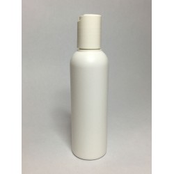 100ml Tall White HDPE Boston Bottle With White Disc Top Lid