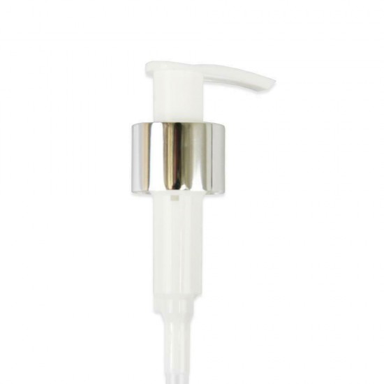 Chrome/White Lotion Pump 24/410 - 24mm Lotion/Soap Dispenser