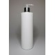 500ml White Cylinder Bottle with Chrome & Natural Lotion Pump 500ml White Cylinder Bottle with Chrome & Natural Lotion Pump